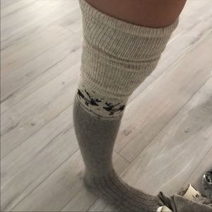 Organic 100% Sheep Wool Thigh High Socks